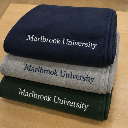 Customized fleece blankets for universities and alumni