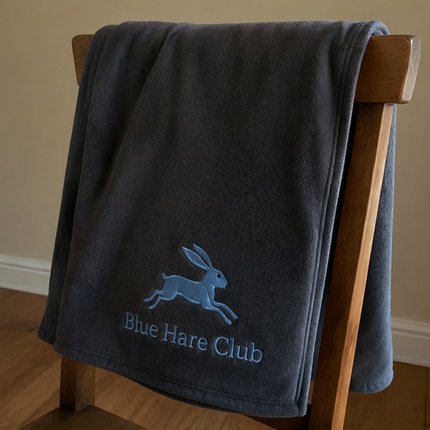 Fleece blankets with logo — customer photo